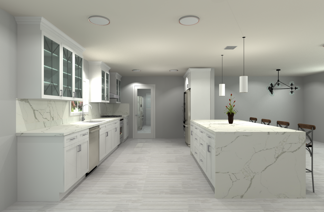 Kitchen - bathroom - bedroom - living room 3D & 2D Renders