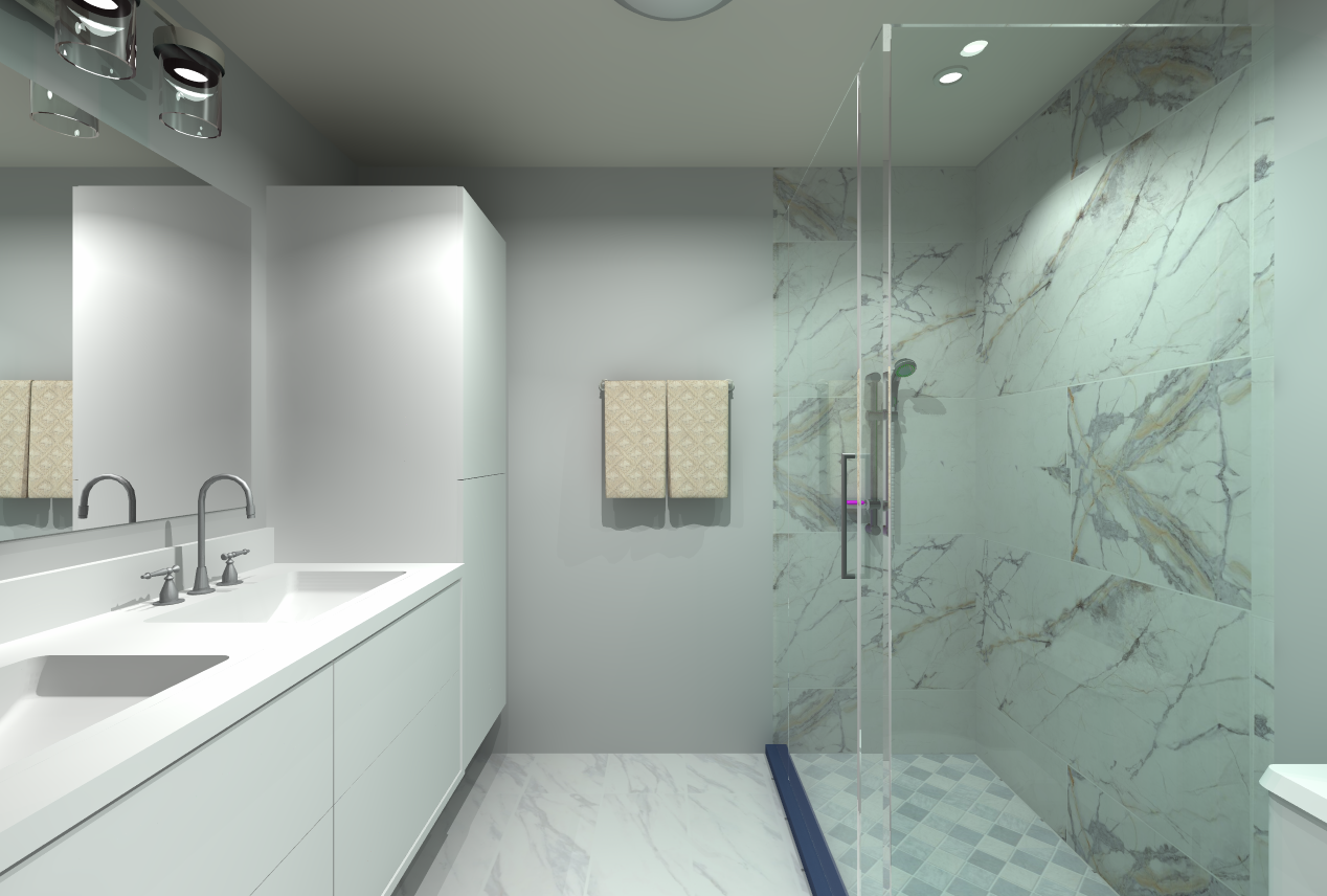 Kitchen - bathroom - bedroom - living room 3D & 2D Renders